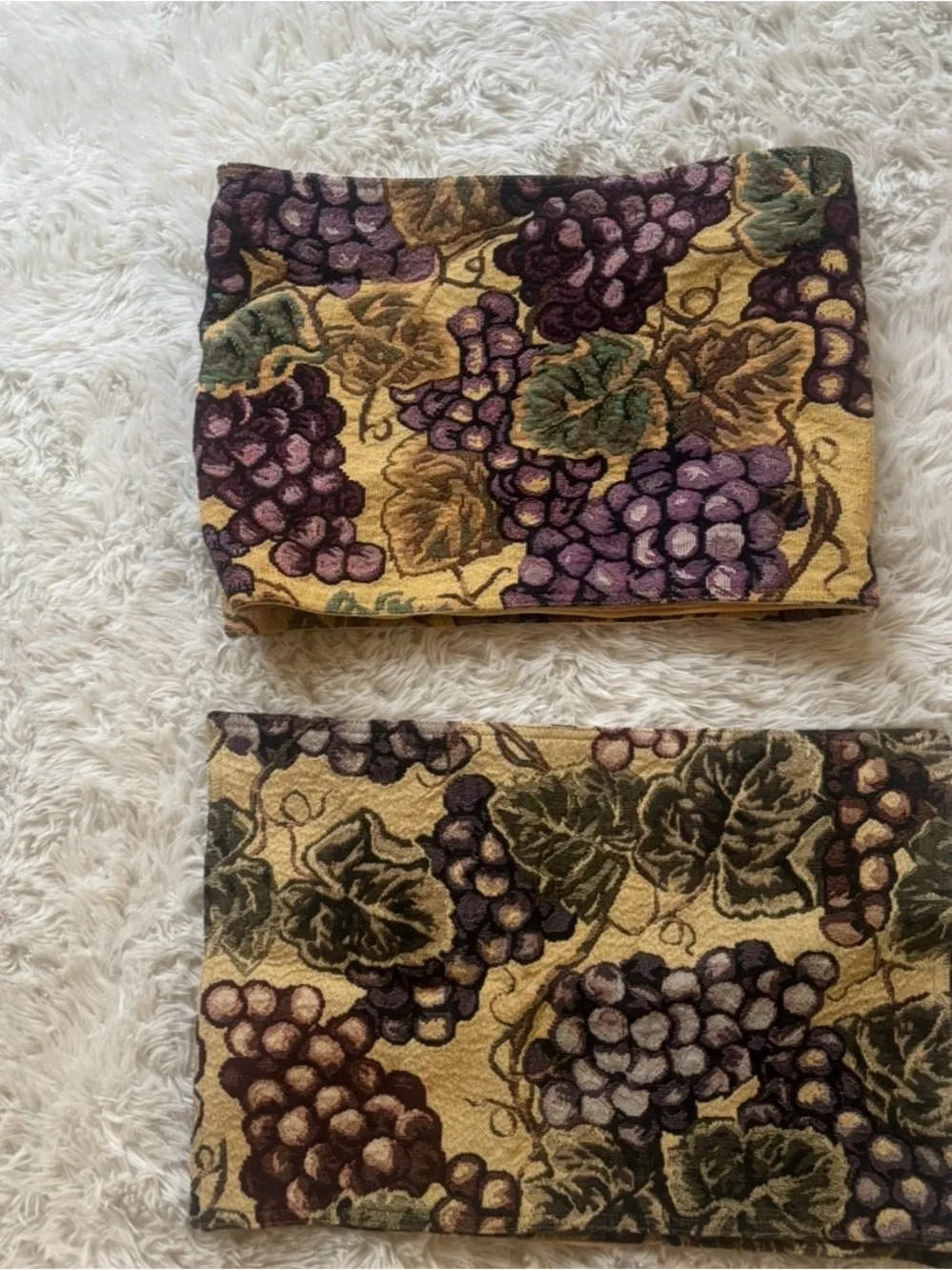 Pier 1  Cream and Green Grape Themed Canister Set with Decorative Fruit